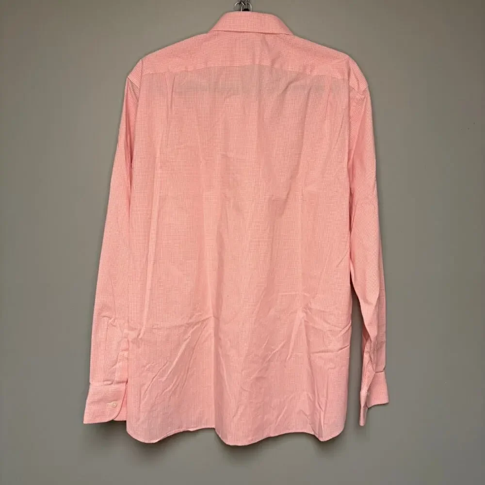 J. Crew Thompson Light Pink Gingham Long‎ Sleeve Dress Shirt Mens Sz XL